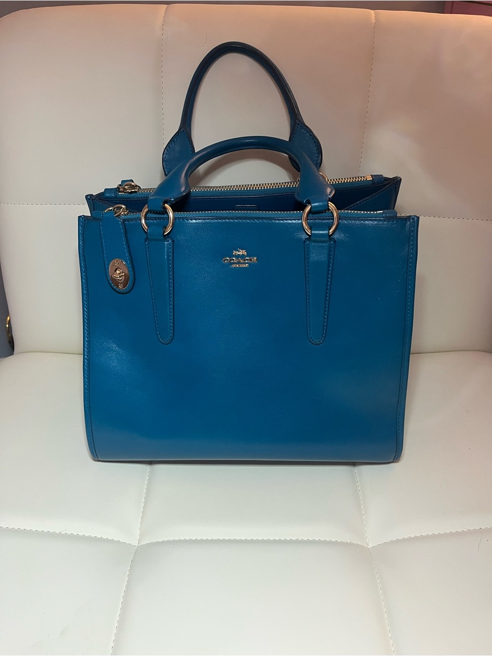 Coach Teal Blue Crosby Carry-all